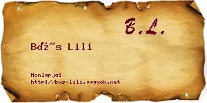 Bús Lili névjegykártya